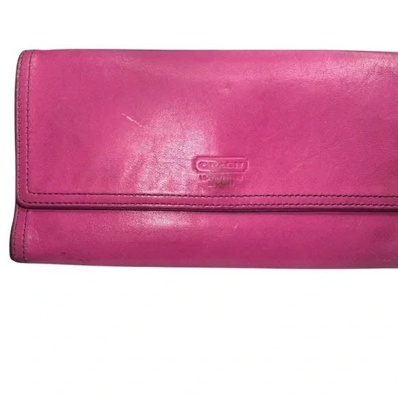 Coach Vintage Fuchsia Leather Wallet - Picture 2 of 13